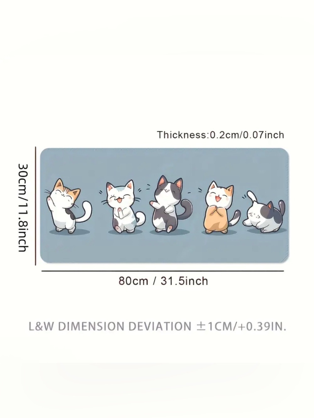 Cute Cartoon Cats Non-Slip Pet Mat - Blue